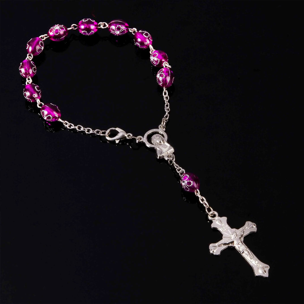 Catholic bracelet small cross beads