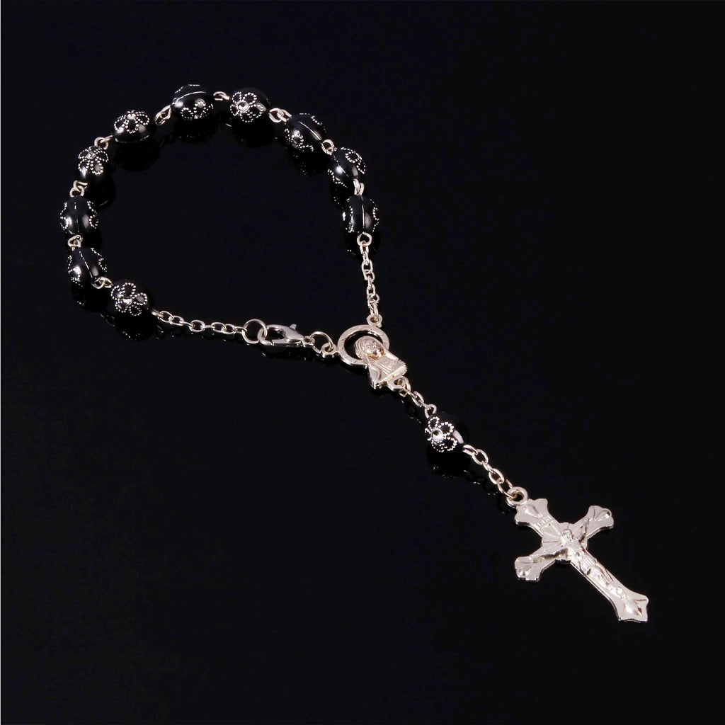 Catholic bracelet small cross beads