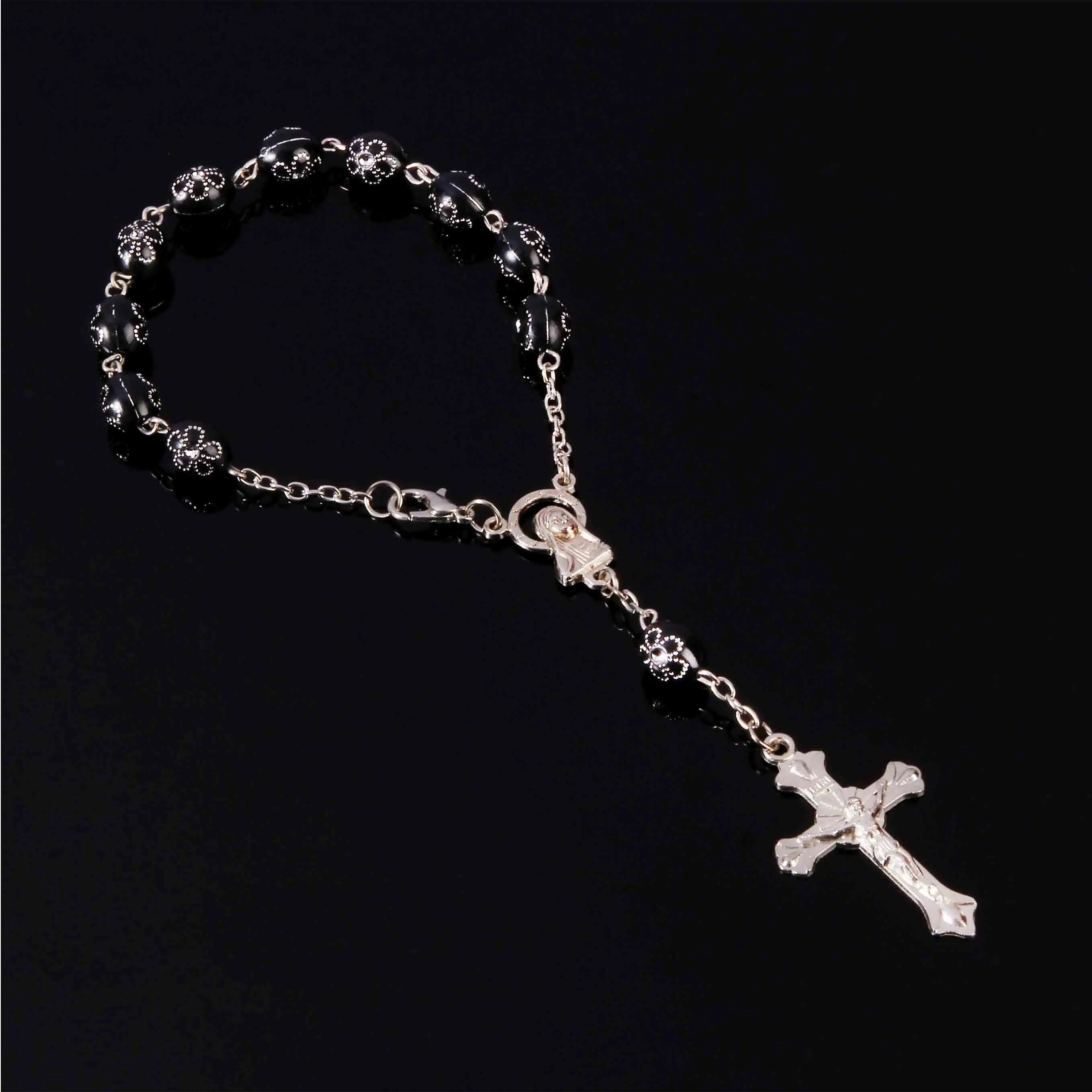 Catholic bracelet small cross beads