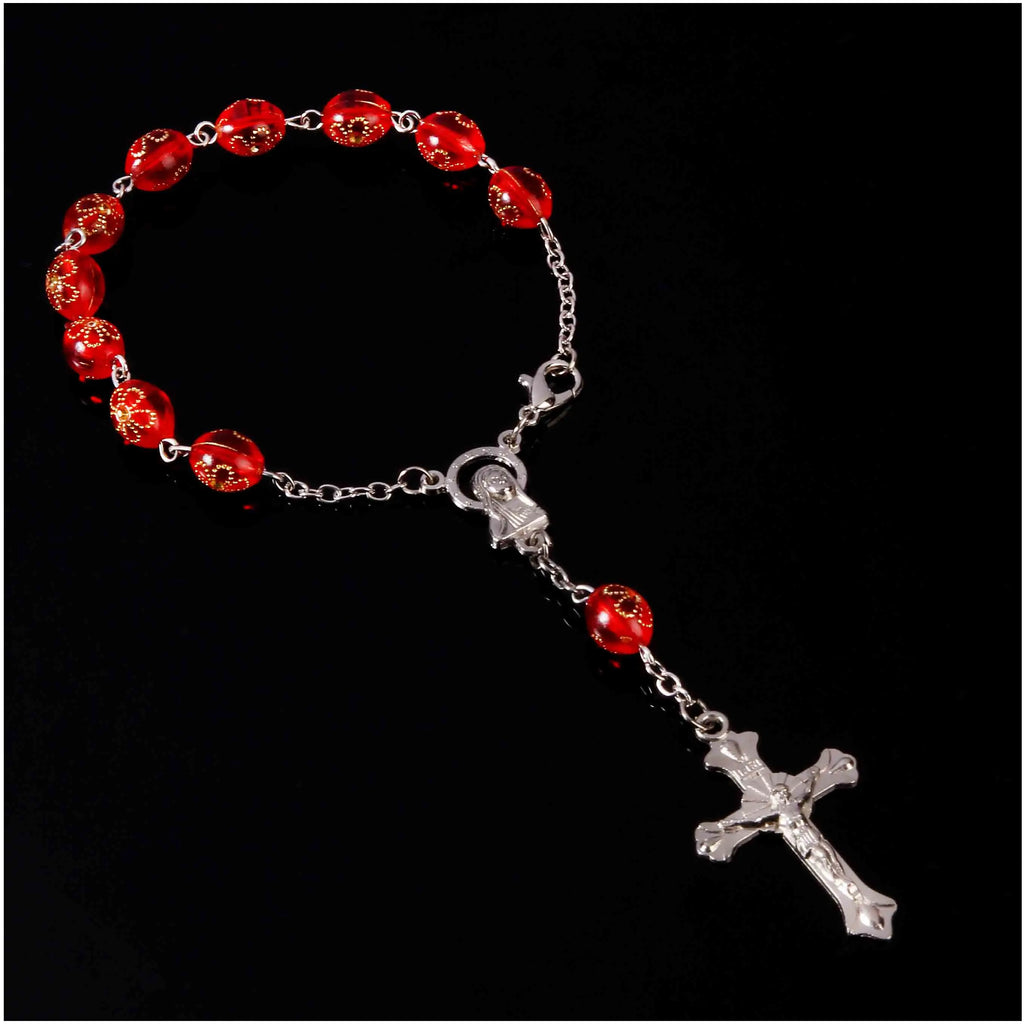 Catholic bracelet small cross beads