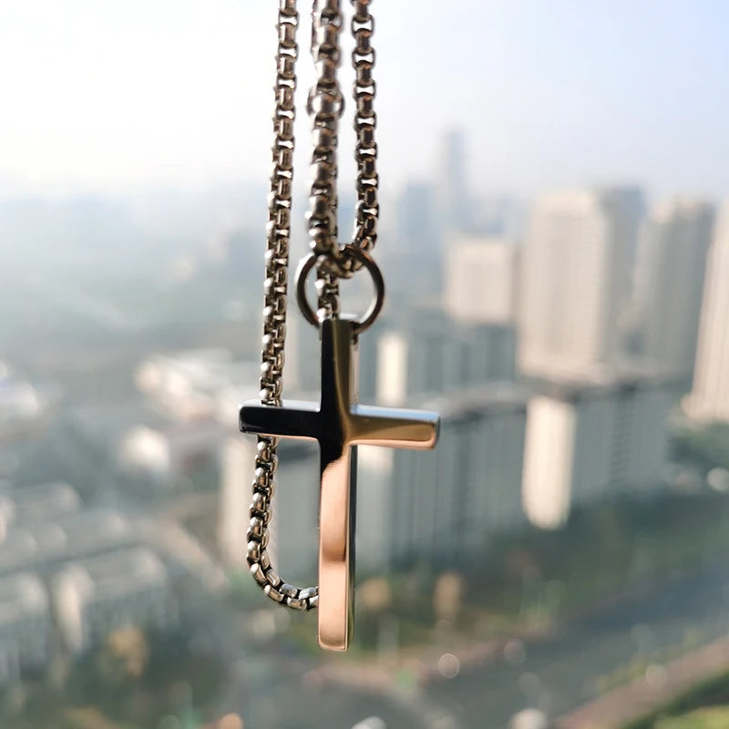 Gift Pure Titanium Cross Pendant Unisex Rust-Proof Durable Faith Symbol