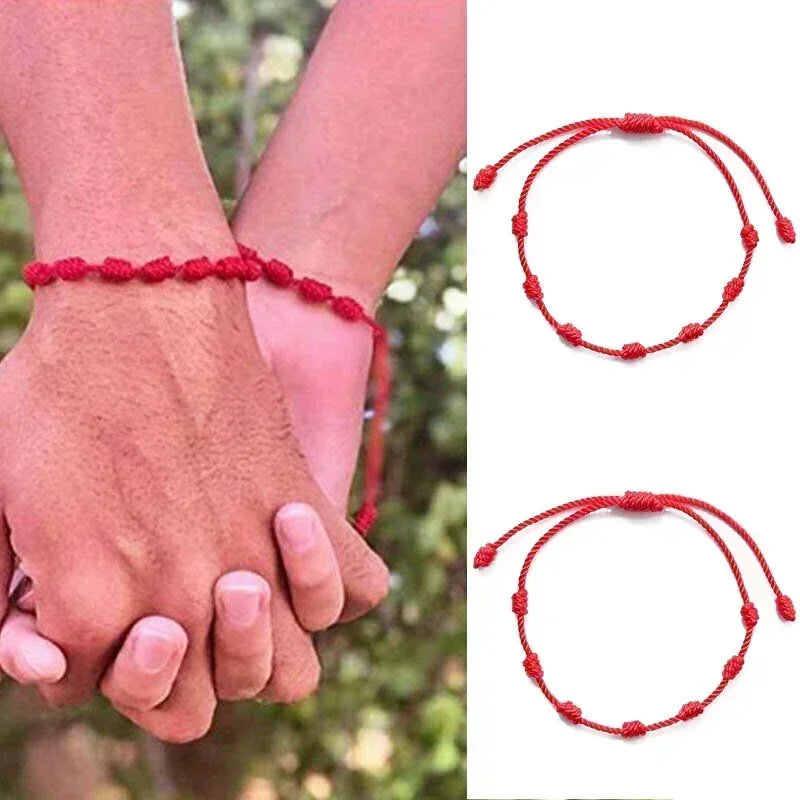 Red Black String Bracelets for Lucky