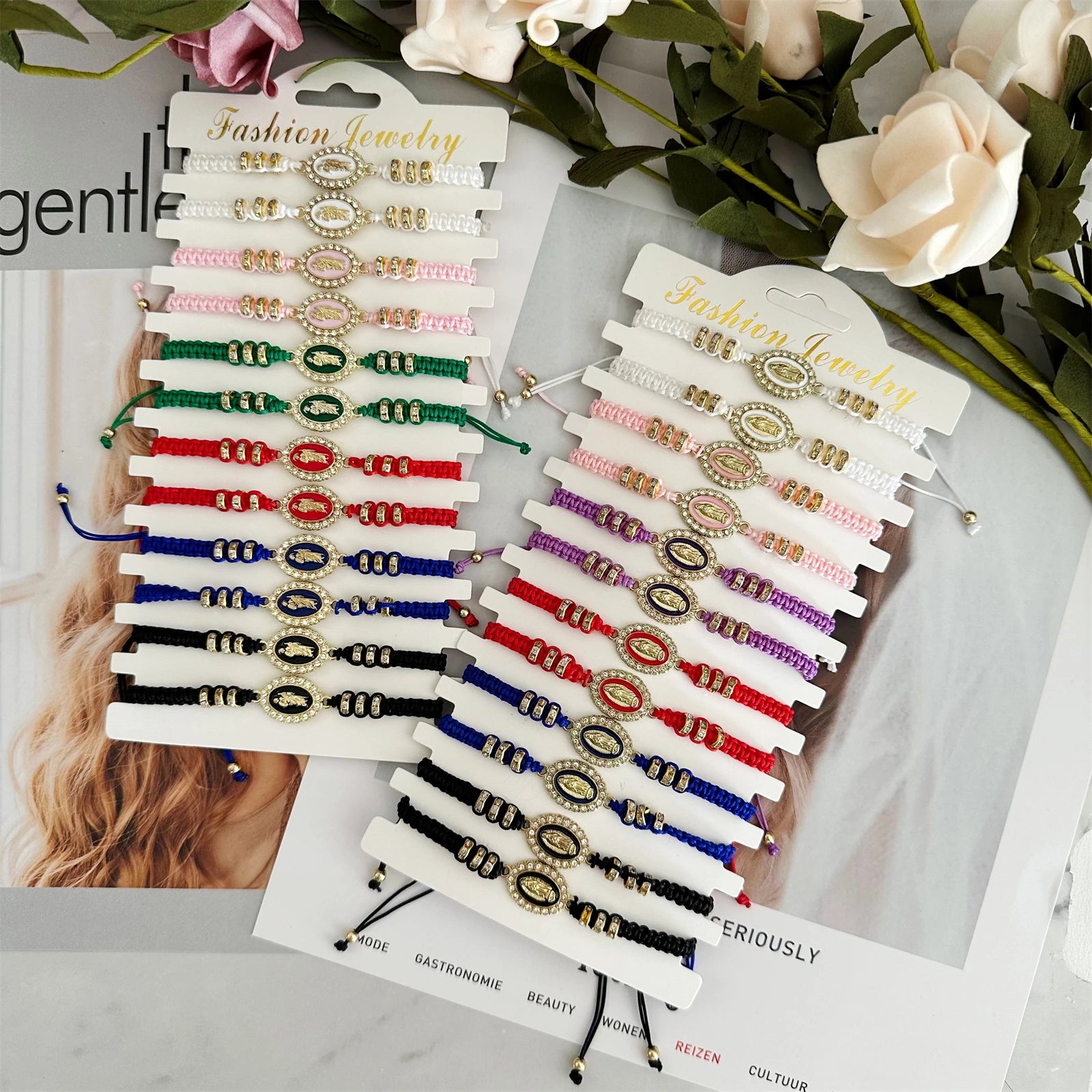 Handmade String Virgin Mary Mexican Braclets