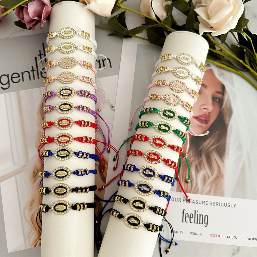 Handmade String Virgin Mary Mexican Braclets