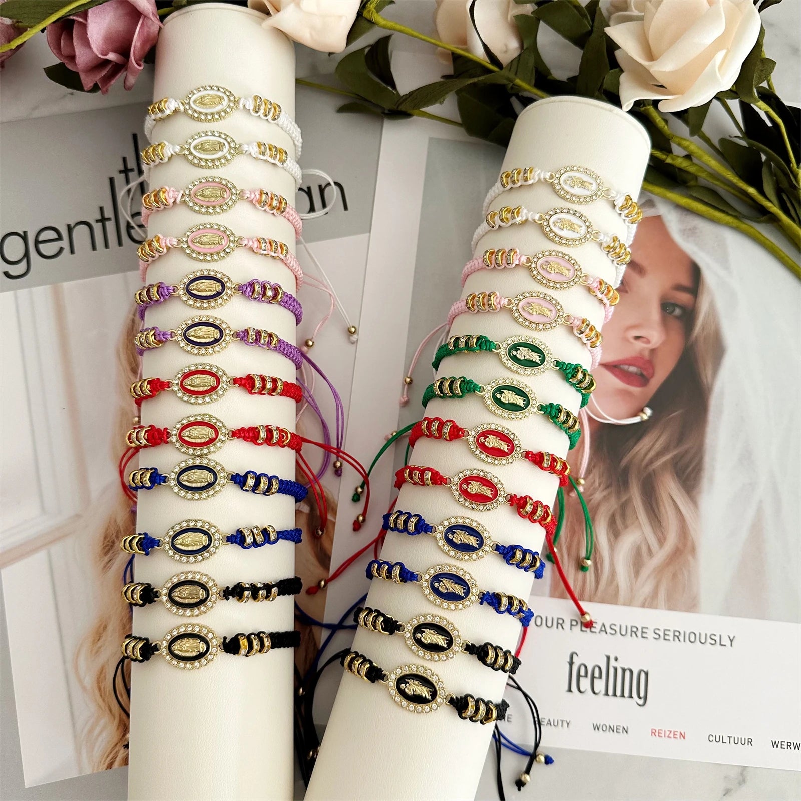 Handmade String Virgin Mary Mexican Braclets