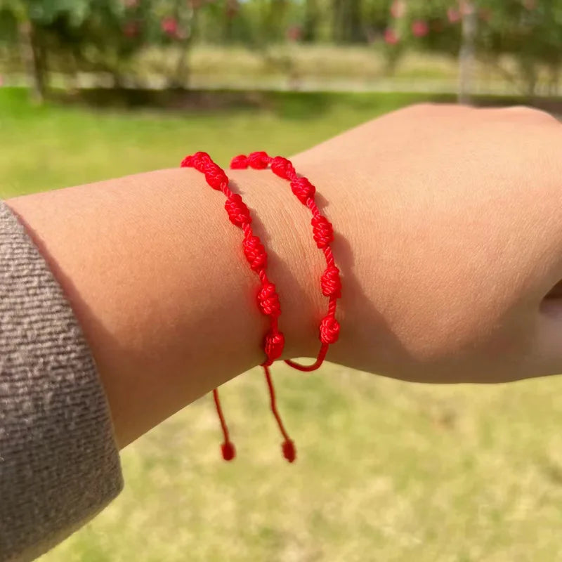 Red Black String Bracelets for Lucky