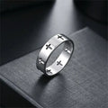 Cross Hollow Out Women Stainless Steel Rings