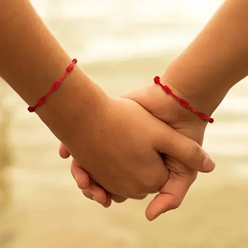 Red Black String Bracelets for Lucky