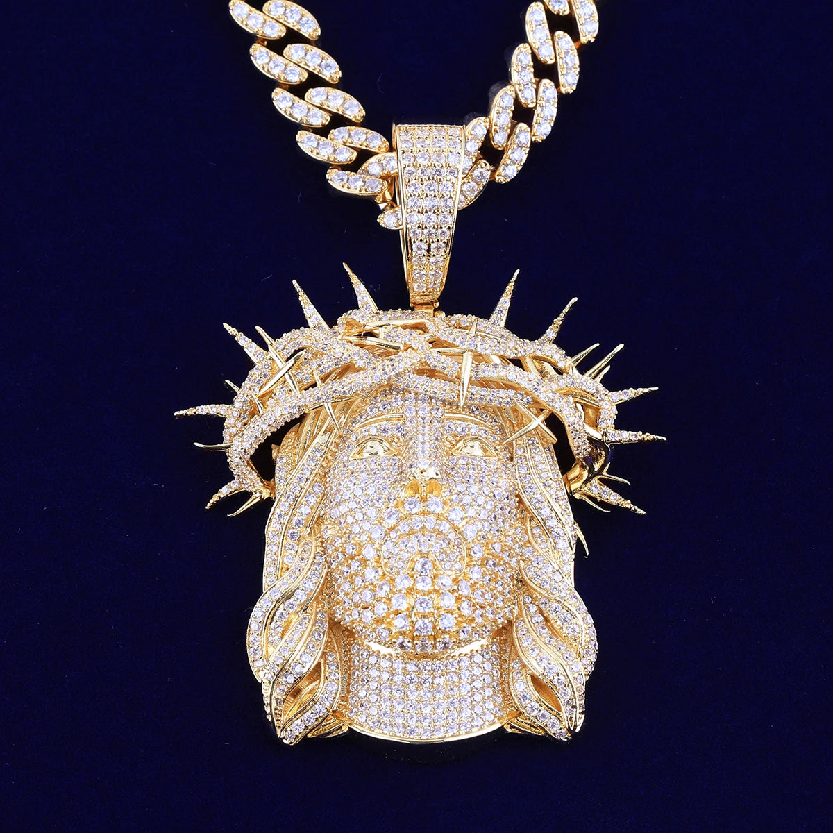 Iced Out Ratten Jesus Necklace Pendant