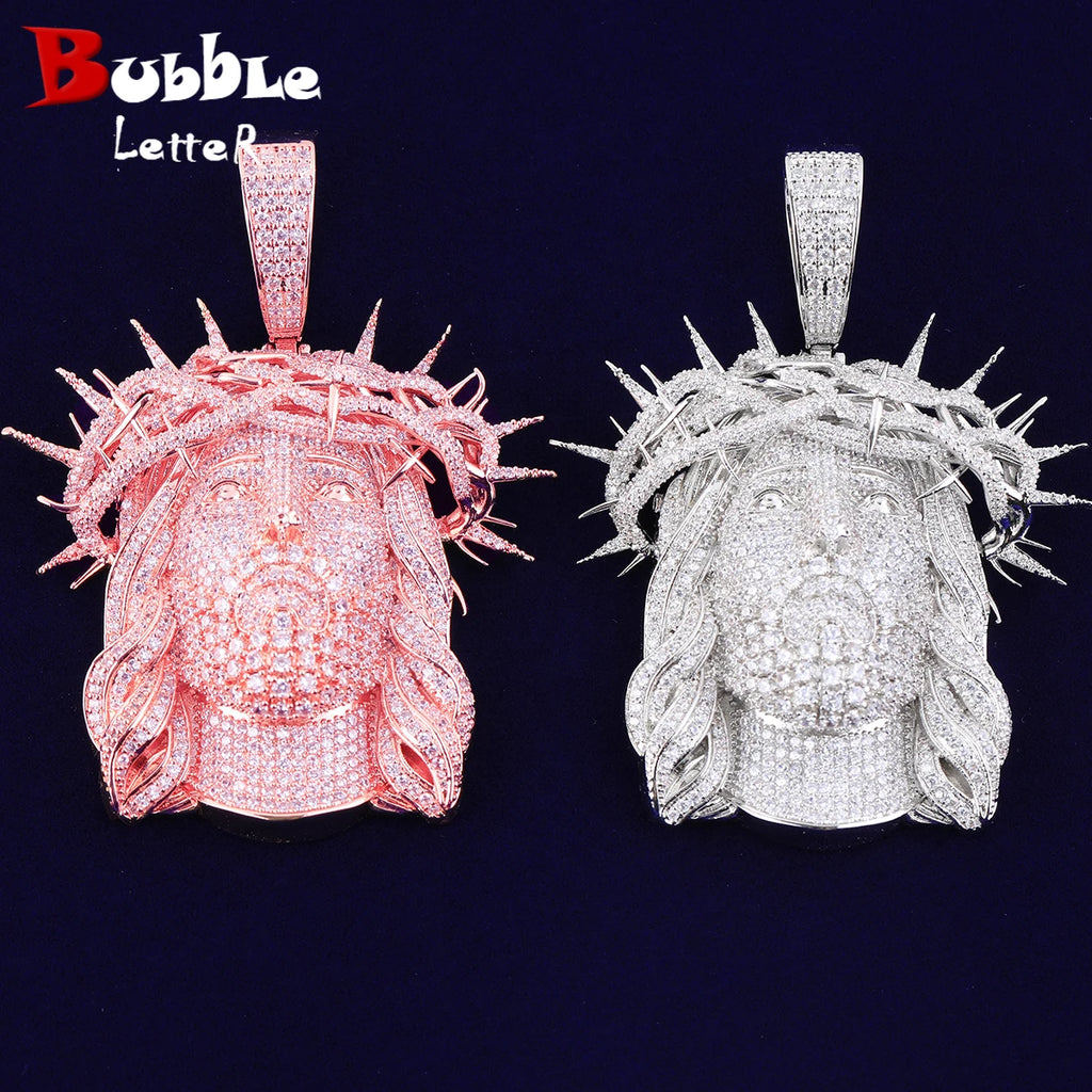 Iced Out Ratten Jesus Necklace Pendant