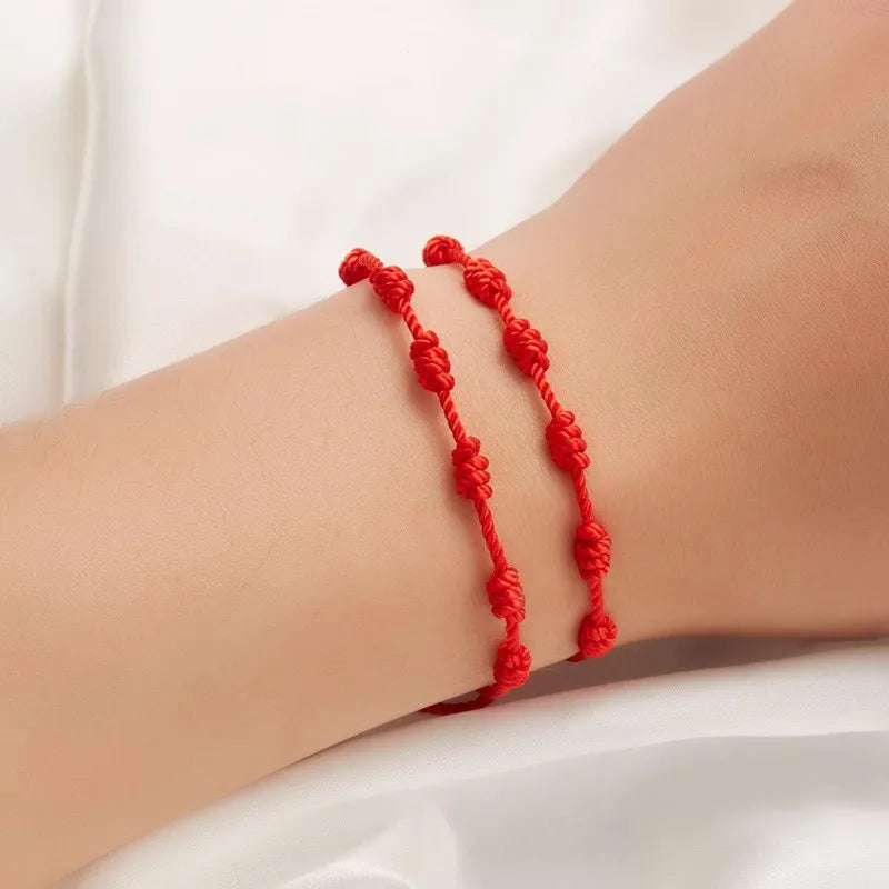 Red Black String Bracelets for Lucky