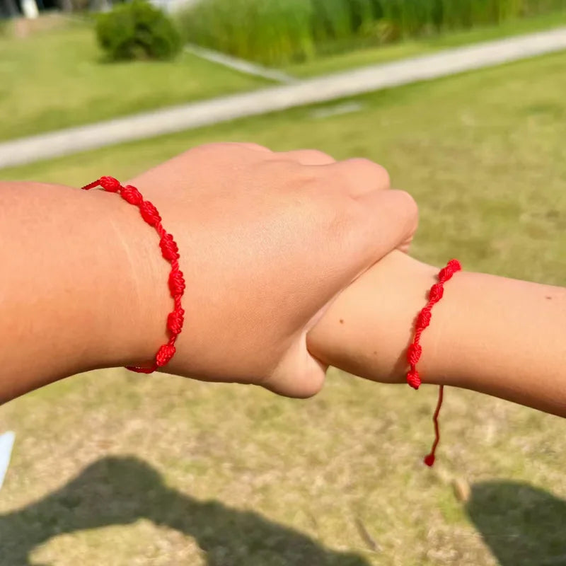 Red Black String Bracelets for Lucky