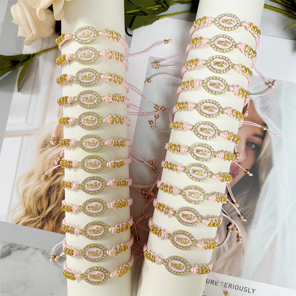 Handmade String Virgin Mary Mexican Braclets