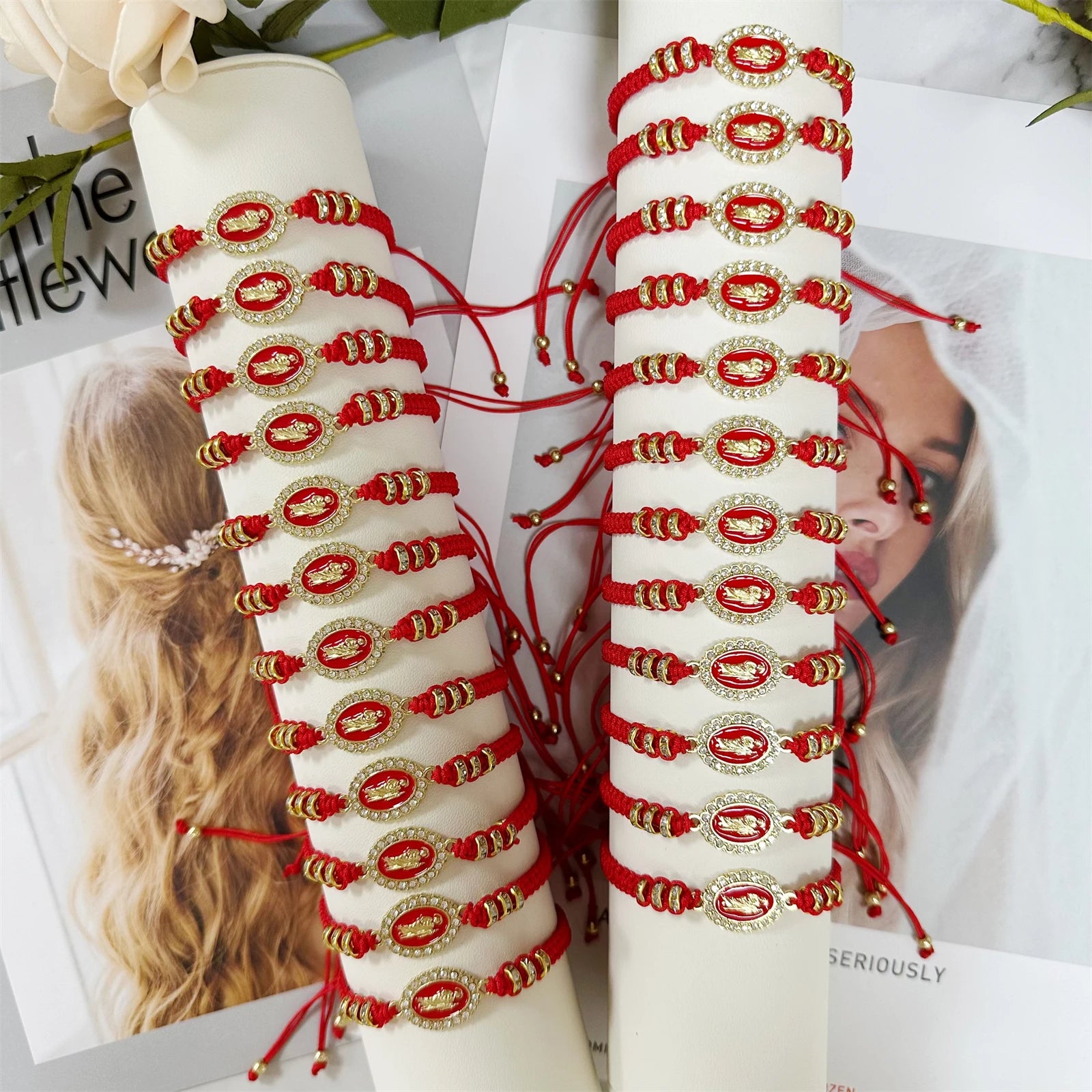 Handmade String Virgin Mary Mexican Braclets