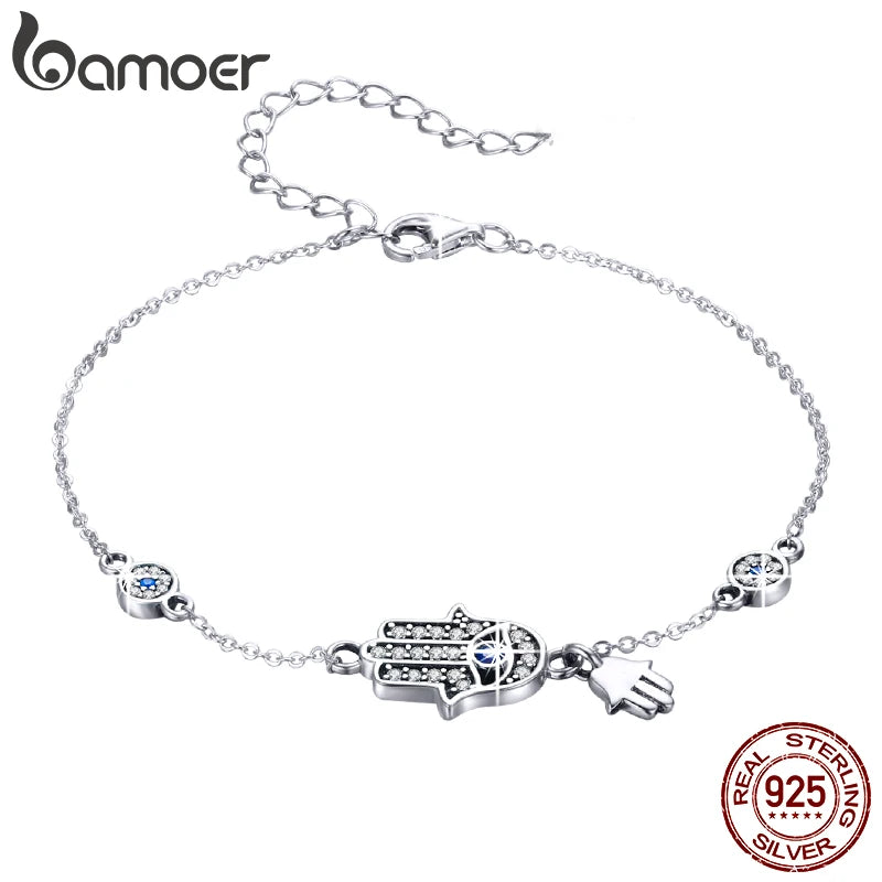 BAMOER 925 Sterling Silver Fatima Hand Lucky