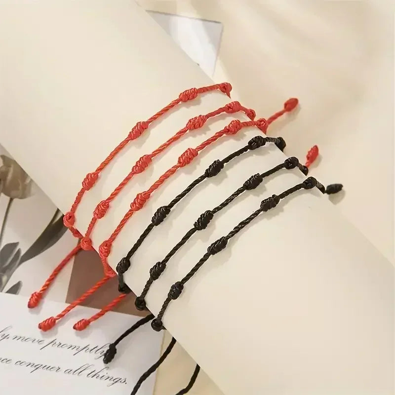 Red Black String Bracelets for Lucky