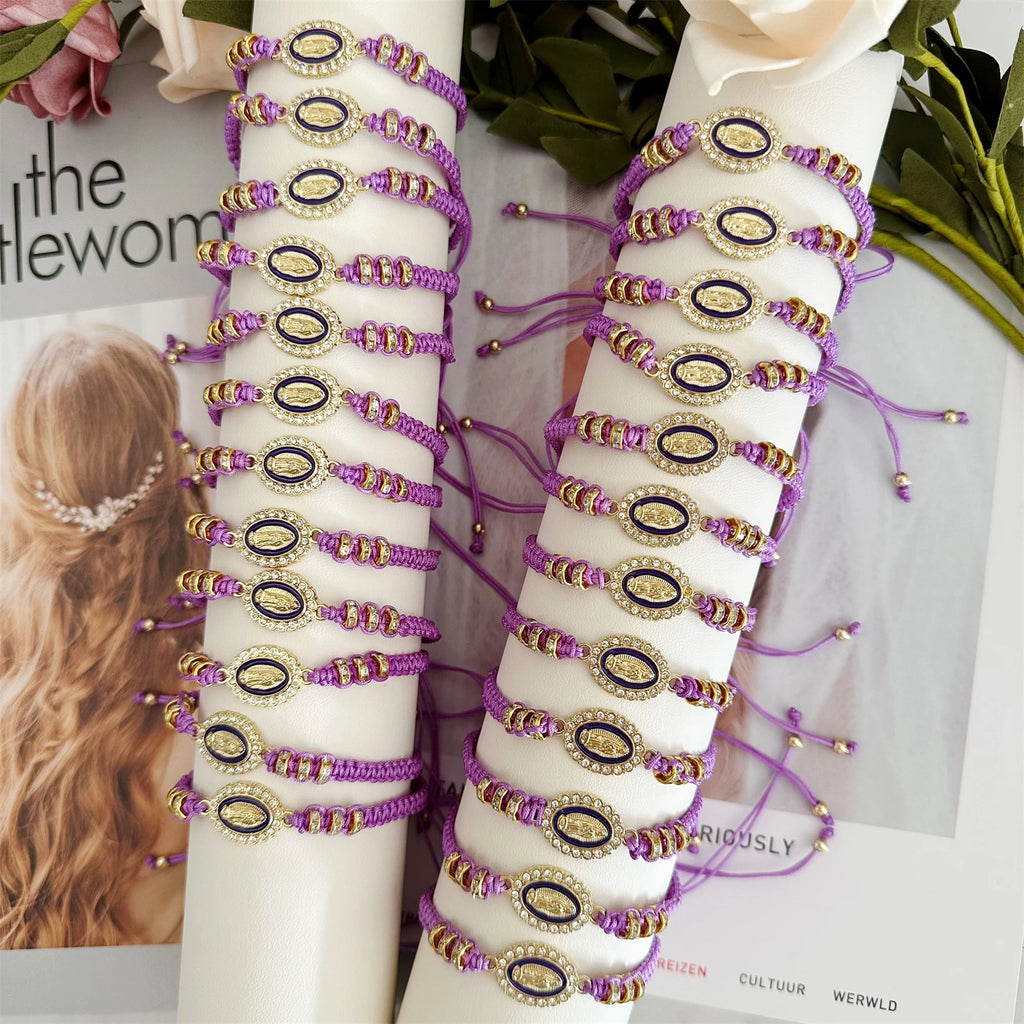 Handmade String Virgin Mary Mexican Braclets